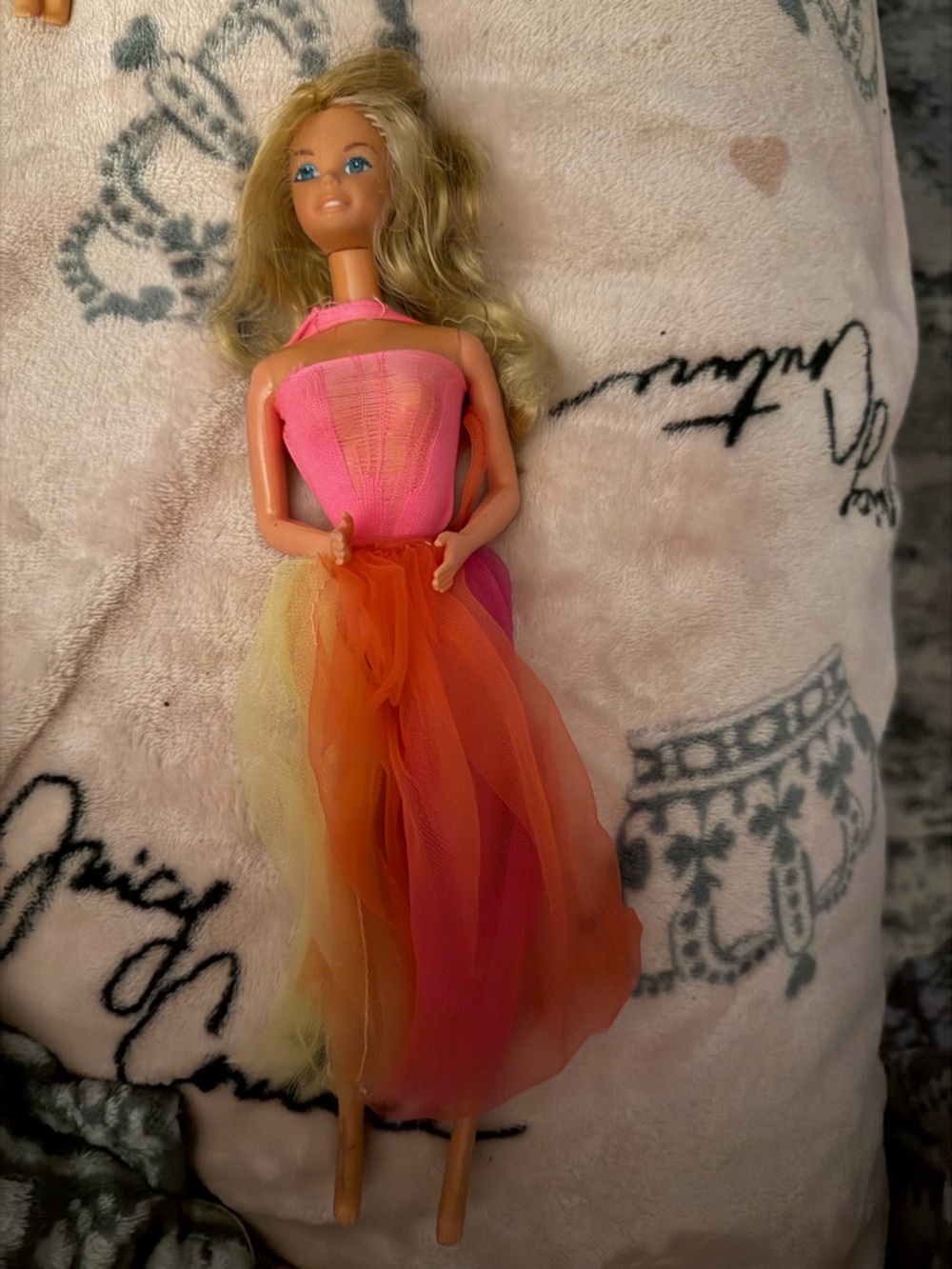 Pink and Orange Gradient Tulle Doll Dress